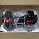 Adjustable 10-in-1 Black Dumbbell Set for Full Body Workout & Fitness, Fast Adjust by Turning Handle - Perfect Home Gym Equipment