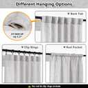 MYSKY HOME Short Curtains for Small Window, Boho Sheer Curtains 2 Panels Set Window Treatment Drapes Linen Style Texture for Closet/Kitchen, 50"x63", Light Grey, 2 PCs