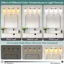 Ascher Bathroom Light Fixtures, 4-Light Vanity Light Over Mirror, Brushed Nickel Wall Sconces with Milky White Frosted Glass Shades, Wall Lamp for Living Room Bedroom, E26 Base(Bulbs Not Included)