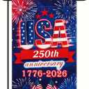 2 x 250 Anniversary USA Garden Flag - 250 Years of Freedom Double Sided 3-Ply American Patriotic Flags 1776-2026, UV Protection Fade Resistant 12x18 Inch Yard Flag Commemorative Merchandise for Outdoor Celebration