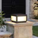 MVBT Outdoor Post Lights Hard Wired, 9.8" Pillar Lights Waterproof, AC100-240V LED Column Lamp, Electric Modern Fence Deck Cap Lantern 3000K Lighting for Patio Garden Driveways Entrances Posts