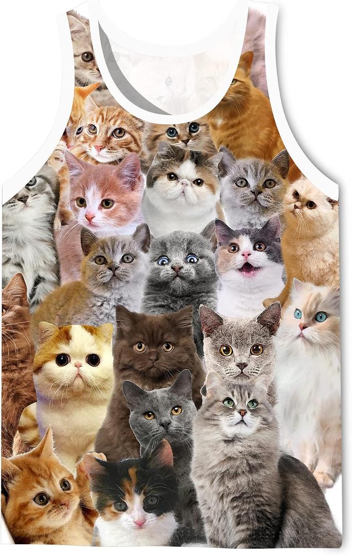 LAIDIPAS Men's 3D Tank Tops Summer Casual Novelty Sleeveless Shirt Unisex Colorful Graphics Top Tees Shirt