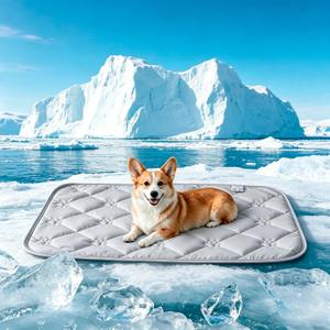 Pet Cooling Mat for Dogs Cats Summer Self Cooling Pad,Extra Large Dog Cooling Mat, Q-Max>0.4,Cooling Fabric Washable Breathable Blanket for Crate KennelXL, Gray
