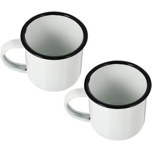 2pcs Cups Vintage Handheld Mugs for Camping Outdoor Use Rustic Mugs for Hot Tea and Soup and Easy to Clean
