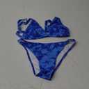 MakeMeChic Women's Halter Triangle Thong Bikini Sets High Cut Swimsuit Bathing Suit Swimwear, M