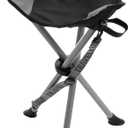 Travel Chair Slacker Tripod Chair for Camping, Lightweight Chair, Adjustable Carry Strap for Easy Transport | Oversized Duck Feet for Improved Stability | Perfect for Outdoor Adventures (Black)