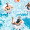 Whaline 3Pcs Inflatable Heart Pool Float Swim Heart Shaped Pool Rings Float Loungers Tube for Summer Swimming Pool Beach Bachelorette Party