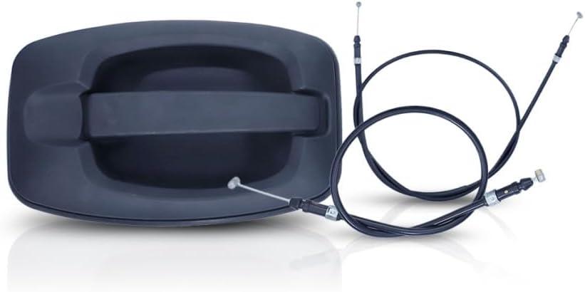 For Ram ProMaster 1500/2500/3500 2014-2021 Exterior Door Handle Driver OR Passenger Side | Single Piece | Rear | Side Sliding Door | Textured Black | With 2 Cables | Replacement For 5RK14JXWAB