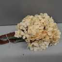 Artificial Flower Fake Silk Hydrangea Heads Bouquet with Stems Bulk for Fall Decoration Table Center Christmas Indoor Outdoor Faux Floral Realistic with Leaves Plants Crafts 8PCS(White)