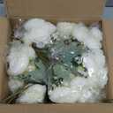 12 Bundles Peonies Artificial White Flowers Bouquet, Lifelike Silk Fake Peonies with Stems for Home Table Centerpieces, Wedding, Party & DIY Bridal Floral Arrangements (White)