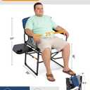 KingCamp Oversized Camping Directors Chair for Big and Tall, Heavy Duty 440lbs Folding Chairs with Side Table, Portable Padded Camp Chairs with Wide Seat & Anti-Sag Fabric for Outdoor Lawn Fishing RV, X-Large