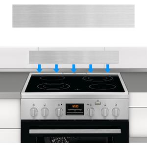 11NBBKGDDS Self-Adhesive Front Control Range Stainless Steel Backguard, 29.75" ×4.75" Stainless Steel Backsplash Guard for Most Brands of Stove, Silver