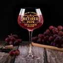 2026 Retirement Gifts for Women men,Funny Retirement DecorationsRetired Wine Glass For Women men 16 Oz, Farewell Card for Retired Woman.