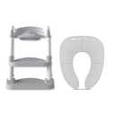 Potty Training Seat w/Ladder (Gray) + Folding Travel Potty Seat (Gray)