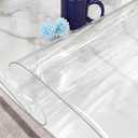 Clear Plastic Waterproof Tablecloth 1.5MM Thickness Transparent PVC Rectangle Table Cloth Protector Oil Spill Proof Wipe Clean Table Cover for Dining Table(1.5MMx90cmx150cm), 59" x 35.4"
