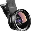 Apexel Phone Camera Lens, 2 in 1 Cell Phone Clip-on Lens Kit 0.45X Wide Angle Lens 140°+ 12.5X Macro Lens Clip-on iPhone Lens for iPhone Samsung and Most of Android Smartphone