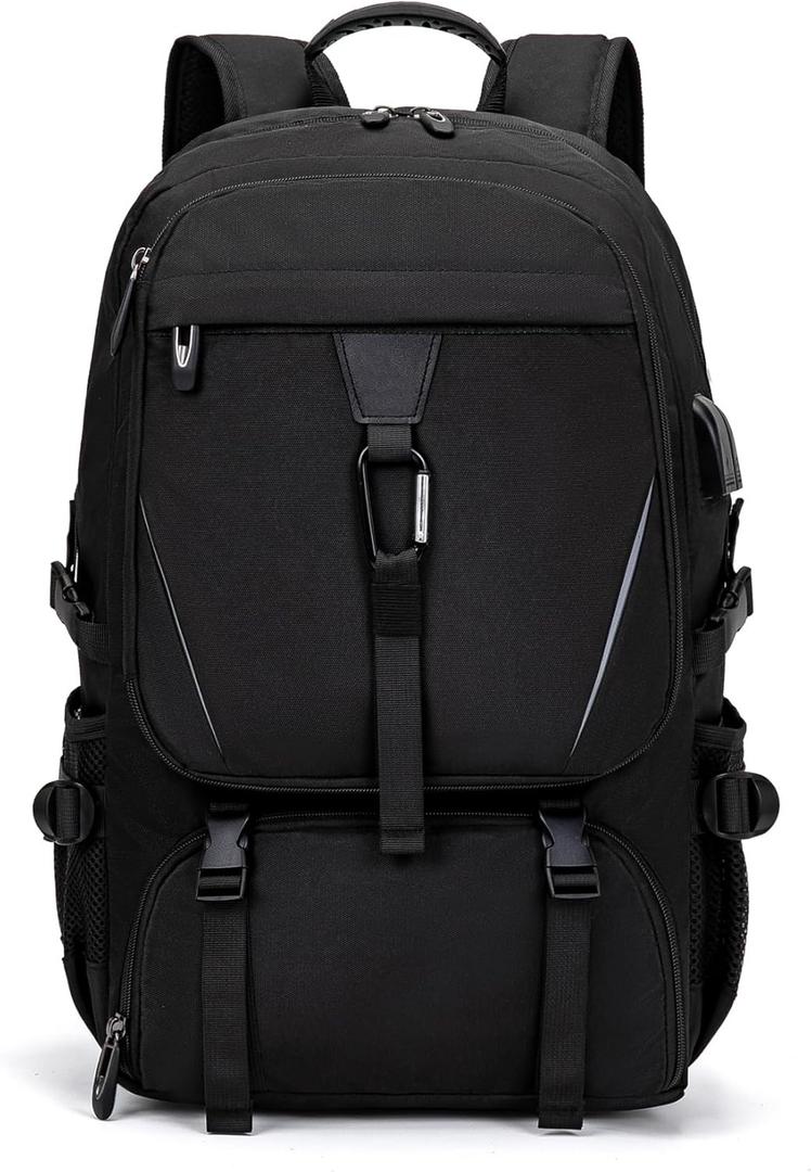Men's Women's with Usb Port 80l Travel Backpack, Large Carry-On BackpacksExpandable Oversized Laptop Bag Works (Black)