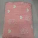 NTBAY 3 Layer Muslin Cotton Toddler Blanket, Jacquard Reversible Nursery Bed Blanket, Super Soft and Thermal for All Seasons, Decoration Gift, 30"x40", Pink Rabbit (30x40 Inch (Pack of 1))