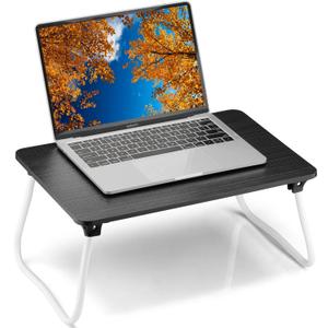 Portable Lap Desk Bed Desk Lap Table Bed Table, Laptop Stand Breakfast Serving Tray, Foldable & Lightweight Mini Table, Lap Tablet Desk for Sofa Couch Floor - - Black