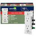 Leviton E5325-MW Decora Edge 15 Amp Tamper-Resistant Duplex Wall Outlet, 10-Pack - White (10 Count (Pack of 1))