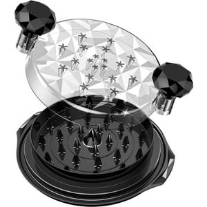 Chicken Shredder Kitchen Tool Twist, Meat Shedder with Ergonomic Handle, Manual Kitchen Tool with Non-Skid Base, Easy Cleaning, Dishwasher Safe, Meat Shredder with Mat and Transparent Lid (Black).