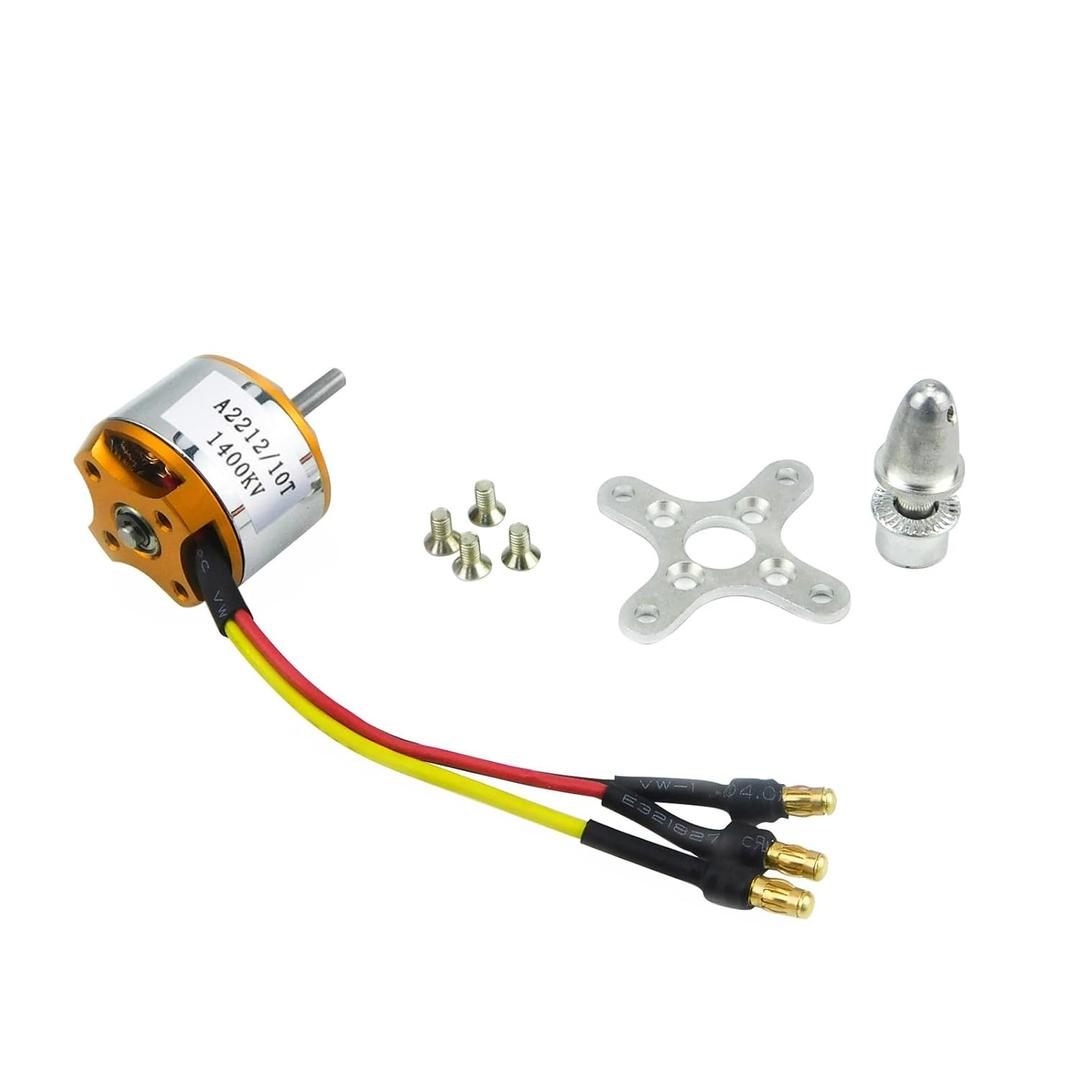 1 Piece 2212 1400KV Brushless Outrunner Motor 13T with 3.5mm Male Banana Bullet for RC DIY Aircraft Multi-Copter Quadcopter Drone