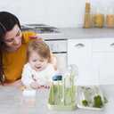 6 in 1 Baby Traveling Set Includes Straw Cleaner, Silicone Brush, Nipple Brush, Soap Dispenser, Drying Rack + Tray and Bottle Clip, Brush Washer, Newborn Essentials, Girl and Boy Gifts, Green