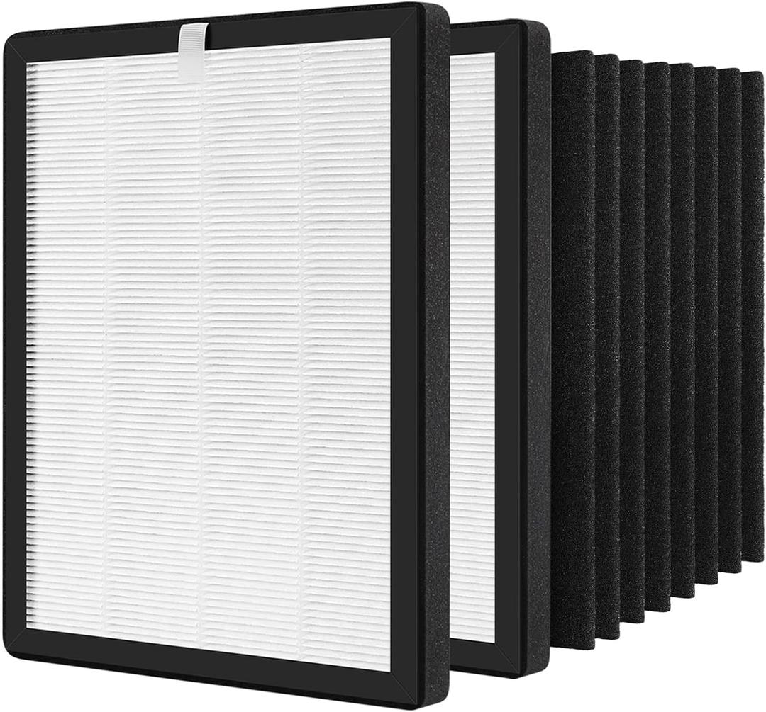 ProHEPA 9000 HEPA Replacement Filters Compatible with VEVA ProHEPA 9000 Air Pur ifiers, 2 Pack HEPA Filters + 8 Pack Activated Carbon Filters