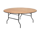 Furman 6-Foot Round Wood Folding Banquet Table with Clear Coated Finished Top by Flash Furniture