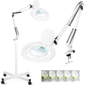 2200 Lumens Esthetician Magnifying Light with Rolling Wheels Base