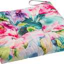 4-Pack Outdoor/Indoor Wicker Patio Seat Cushion Pad with Ties - Weather Resistant, Dining Chair Cushion, 17" x 17"(Watercolor Flowers)