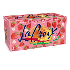 La Croix Sparkling Water, Strawberry Peach, 12 Fl Oz (Pack of 8) (EXP 05/13/27)