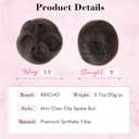REECHO 2 PCS Mini Claw Clip in Messy & Cat Ears Hair Bun Extensions HB001 Wig Accessory Updo Hairpieces for Women (Pack of 2-3.5" Wavy, Dark Brown)