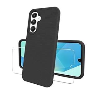 Starhemei for Galaxy A16 5G Case, &Glass Screen Protector, Shock Absorption Double Layer Rubber Case Full-Body Protective Phone Cover for Samsung Galaxy A16 5G 2025 (Black)