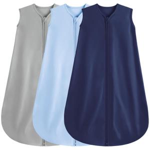 3 Pack Baby Sleep Sack 18-24 Months 100% Rayon Cotton Baby Sleeping Bag 2-Way Zipper Toddler Wearable Blankets,Comfy Stretchy Thin Sleep Sacks.TOG 0.3(X-Large)