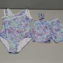 RONGTAI Girls Gymnastics Leotard Sleeveless Sloping Shoulders Ballet Dance Set for 5-6 Y Kids