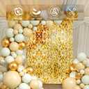 24 Pcs Gold Shimmer Wall Backdrop - 4x6 FT Gold Sequin Wall for Graduation, Anniversary & Engagement Decor