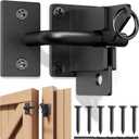 304 Stainless Steel Wooden Fence Self-Locking Gate Latch Heavy-Duty Gravity-Style Fence Gate Latch Privacy Latch, For Wooden Doors, Metal Doors, and Vinyl Fences Gate Lock Hardware (Black-Sand)