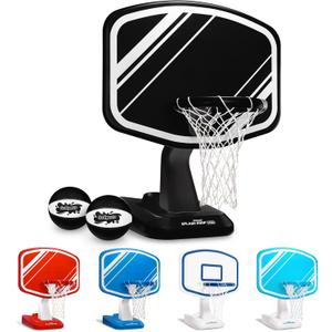 GoSports Splash Hoop PRO - Choose Your Color - Swimming Pool Basketball Game, Includes Poolside Water Basketball Hoop, 2 Balls and Pump