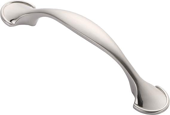 Alzassbg 10 Pack Oil Rubbed Brushed  Satin NIckel Drawer Pulls, 3 Inch(76mm) Hole Centers Arch Curved Cabinet Handles Pulls Kitchen Hardware for Cabinets AL3025ORB