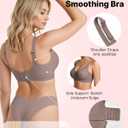 Jelly Wireless Bras for Women Plus Size Supportive Seamless Bra Full Coverage No Underwire Push Up Comfortable Tshirt Bra (Gray)