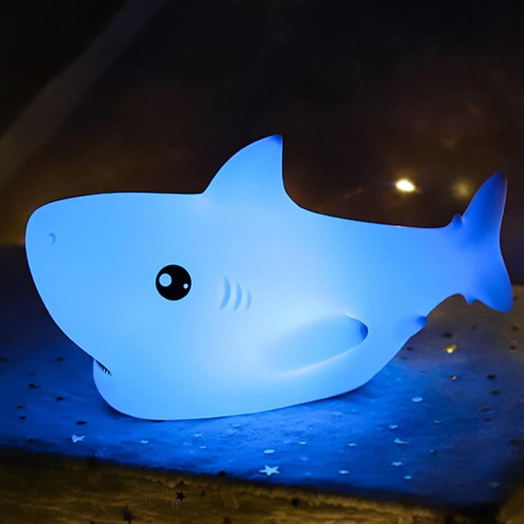 ZKLiLi Shark Night Light,Rechargeable Cute Squishy Lamp for Boys Girls Gifts Night Lights Teens Nursery Touch Room Decor Gifts