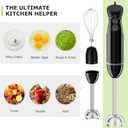 Bonsenkitchen Immersion Blender Handheld, 2 Mixing Speed Hand Blender Electric with Sharp Blades, 3-In-1 Hand Held Stick Blender with Egg Whisk, 24oz Beaker for Soups, Smoothies, Sauce