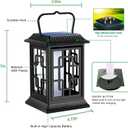 Solar Lanterns Outdoor Waterproof Hanging Lanterns Garden Solar Powered Flame Lights LED for Patio Pathway Deck Yard (4 Pack)