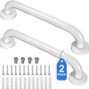 2 Pack Shower Grab Bar, Stainless Steel Bathroom Grab Bar, Shower Handle, Bath Handle, Grab Bars for Handicap Elderly Seniors Bathroom Safety Grab Bar (18 InchWhite)