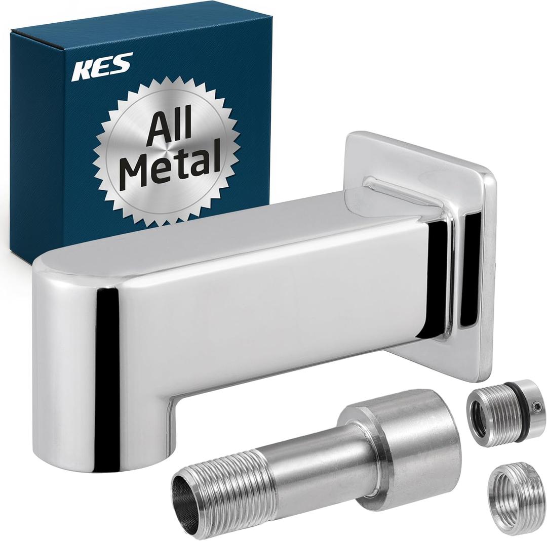 KES Chrome All Metal Tub Spout Without Diverter, 5-3/8 Inch Bathtub Faucet, Universal Fits for 3/4,1/2IPS,1/2 Copper Pipe & 1/2 Copper Pipe with Threaded End, PTSN300C-CH