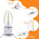 Meonum 2 Pack Accessory Cord with 18 LED Light Bulb C7 Cord Clip Christmas Village Lights with Double Spare Fuse Blow Mold String Lights Decoration for Xmas Village House Pumpkin Crafts