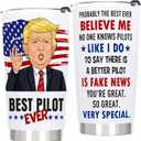 QTDS Pilot Gifts for Men Best Cool Gifts for Pilots - Aviation Lover Gift for Men, Dad, Son, Husband, Birthday Present for Pilot, 20 OZ Stainless Steel Insulated Travel Coffee Tumbler Cup