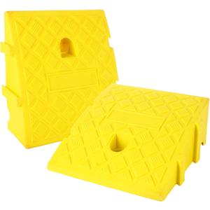 QTLCOHD 2 Pack Curb Ramps 4 Inch Rise Height Heavy Duty Driveway Curb Ramps Portable Threshold Ramps Track Ramps Small Step Ramps for Cars, Wheelchairs, Bikes, Motorcycles