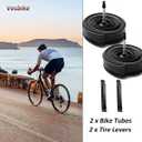 700x38c/700x40c Bike Tube FV48mm Presta Valve 2 Pack Road Bicycle Inner Tubes with 2 Tire Levers Premium Butyl Rubber Gravel Bike Tubes